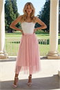 Light Pink Polka Dot Print Elasticated Mesh Skirt, Image 2 of 4