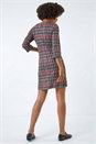 Red Houndstooth Pocket Shift Stretch Dress, Image 3 of 5
