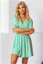 Mint Ditsy Floral Mock Wrap Skater Dress, Image 5 of 5