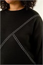 Black Curve Hotfix Knit Jumper, Image 4 of 5