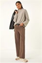 Natural  High Neck Ribbed Snit Top, Image 2 of 5