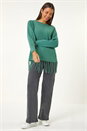 Sage Fringe Hem Knit Jumper, Image 2 of 5