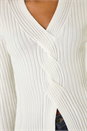 Ivory  Cable Split Detail Rib Jumper, Image 5 of 5