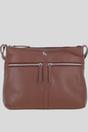 Brown 'Mourne' Sleek Real Leather Shoulder Bag, Image 1 of 5