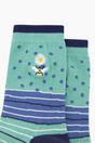 Green Embroidered Bee Daisy Combed Cotton Socks, Image 2 of 4