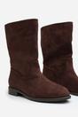 Dark Brown 'Monroe' Mid Calf Boots with Flat Sole, Image 4 of 5