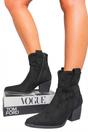 Black iKrush Black Laura Suede Cowboy Ankle Length Boots, Image 7 of 8