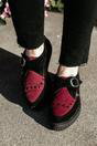 Multi TUK Footwear Multi Pointed Creeper Suede Monk Buckle Shoes, Image 6 of 6