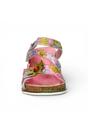 Pink Womens Leather Wedge Sandals - Balade 32, Image 4 of 7