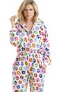 White Camille Lingerie White All In One Paw Print Hooded Fleece Onesie, Image 5 of 5
