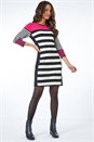 Fushcia Colour Block Knitted Stripe Dress , Image 4 of 5