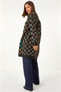 Multi  Longline Geometric Print Knit Cardigan, Image 3 of 5