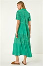 Jade V-Neck Sequin Button Midi Dress, Image 4 of 5