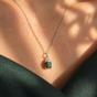 Silver Raw Emerald Sterling Silver May Birthstone Necklace, Image 3 of 4