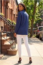 Navy  Premium Stretch Ponte Blazer, Image 2 of 3