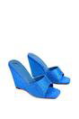 Blue XY LONDON Blue 'Peggie' Slip On Wedge Heel Rhinestones Slip On Mules, Image 3 of 4