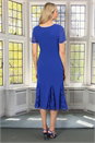 Royal Blue Julianna Lace Insert Godet Dress, Image 3 of 5