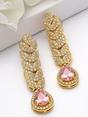 Light Pink Leaf Cascade Teardrop Statement Earrings, Image 3 of 3