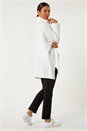 Ivory  Sparkle Pocket Detail Poncho Jumper, Image 3 of 5