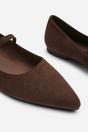 Dark Brown Novalee Pointed Toe Mary Jane Front Strap Ballet Flats, Image 5 of 7