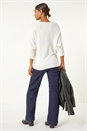 Ivory  Ribbed Fitted Knit Jumper, Image 3 of 5