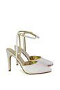 Ivory XY LONDON Ivory 'Liliane' 2 Part Pointed Toe Satin Shoes Stiletto Heel, Image 2 of 5