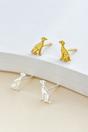 Gold Sterling Silver Greyhound Dog Stud Earrings, Image 1 of 4