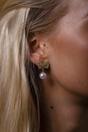 Gold Diamante Bow Pearl Drop Earrings - Gift Boxed, Image 1 of 5