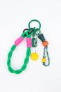 Green Smiley Face Clip On Bag Charm, Image 1 of 3