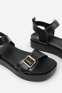 Black 'Kavia' Double Buckle Strap Platform Sandals, Image 4 of 5