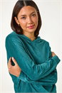 Teal Velour Hoodie Lounge Set, Image 5 of 6