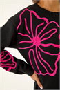 Black Cornelli Floral Knit Jumper, Image 5 of 5