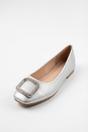 Grace Womens Rhinestone Buckle Square Toe Flats, Image 7 of 8