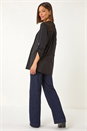 Black Lace Trim Buttoned Shirt, Image 3 of 5