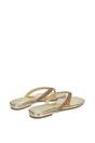 Gold 'Blake' Flat Slip On Diamante Sandals With Thong Strap, Image 4 of 6