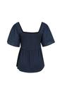 Navy Verona Broderie Sleeve Top, Image 2 of 4