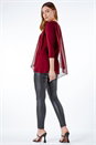 Wine Embellished Chiffon Overlay Top, Image 3 of 5