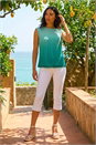 Teal Ombre Plisse Bubble Hem Top, Image 2 of 4