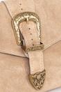 Beige Buckle Clutch Bag Italian Suede Leather, Image 2 of 4