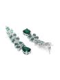 Green Leaf Baguette Waterfall Statement Earrings, Image 2 of 3