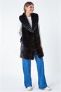 Black Faux Fur Longline Gilet, Image 6 of 6