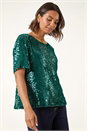Forest Sequin Embellished Top, Image 1 of 5