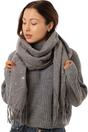 Light Grey Star Constellation Tasselled Winter Scarf, Image 1 of 3