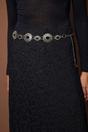 Silver WOVCOR Silver Tone Medallion Chain Waist Belt, Image 2 of 2