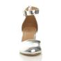 Silver AJVANI Silver Mid Block Heel Ankle Strap 2 Part Heels, Image 6 of 6