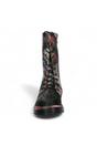 Black Womens Leather Gothic High Boots -INCASO, Image 6 of 7