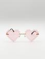 Pink Scallop Heart Sunglasses in Pink, Image 1 of 5