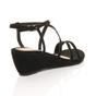 Black AJVANI Black Mid Wedge Heel Crossed Straps Sandals, Image 4 of 6
