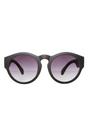 Black Matte Finish Retro Round Sunglasses, Image 1 of 3