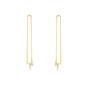 Gold Lightning Bolt Sterling Silver Chain Drop Earring - Pair, Image 1 of 1